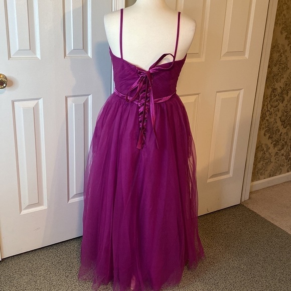 NWOT Raspberry Colored Tulle Dress Size 14 —Perfect Prom Dress - Picture 5 of 9